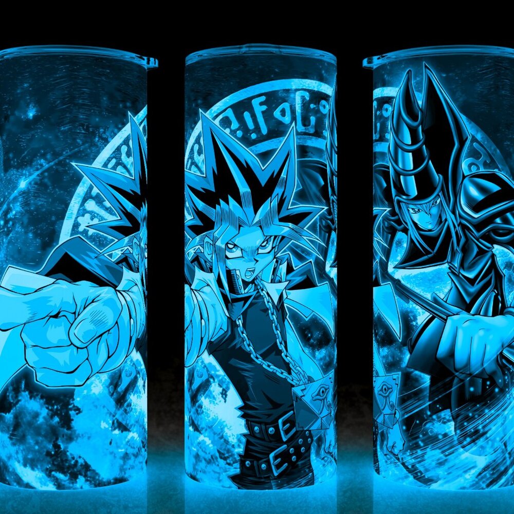 Glow in the Dark Yu-Gi-Oh! Yugi Muto and Black Magician Anime Cup Mug Tumbler